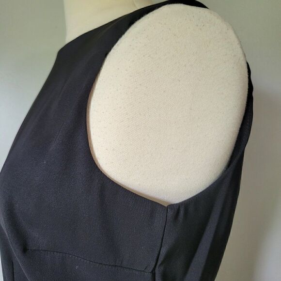 WORN ONCE AGB BLACK SABRINA NECK SHIFT DRESS AUDREY HEPBURN STYLE SZ 12 / L - Picture 5 of 15